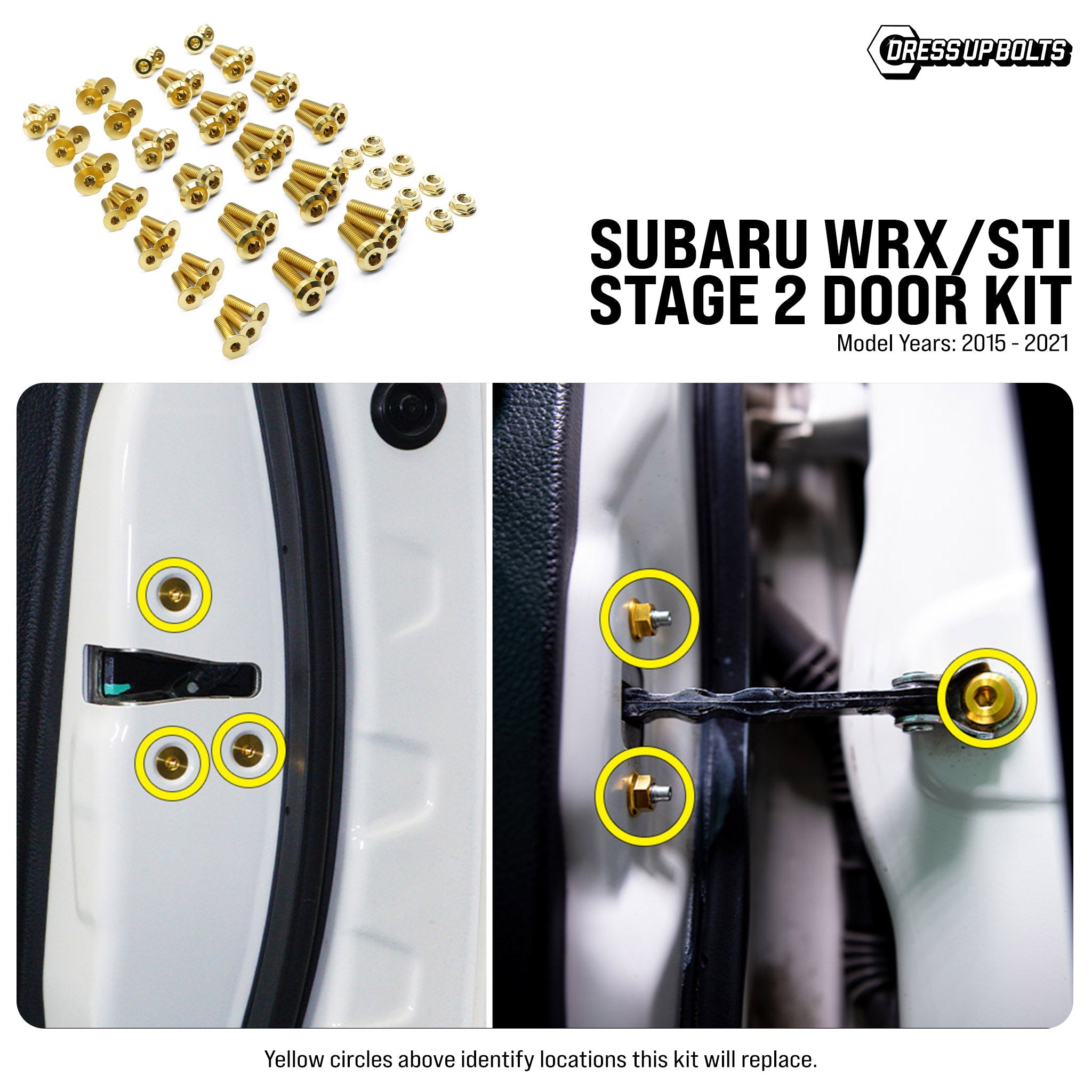 Stage 2 Titanium Hardware Door Kit - Subaru WRX/STI (2015-2021) - JSI Racing 