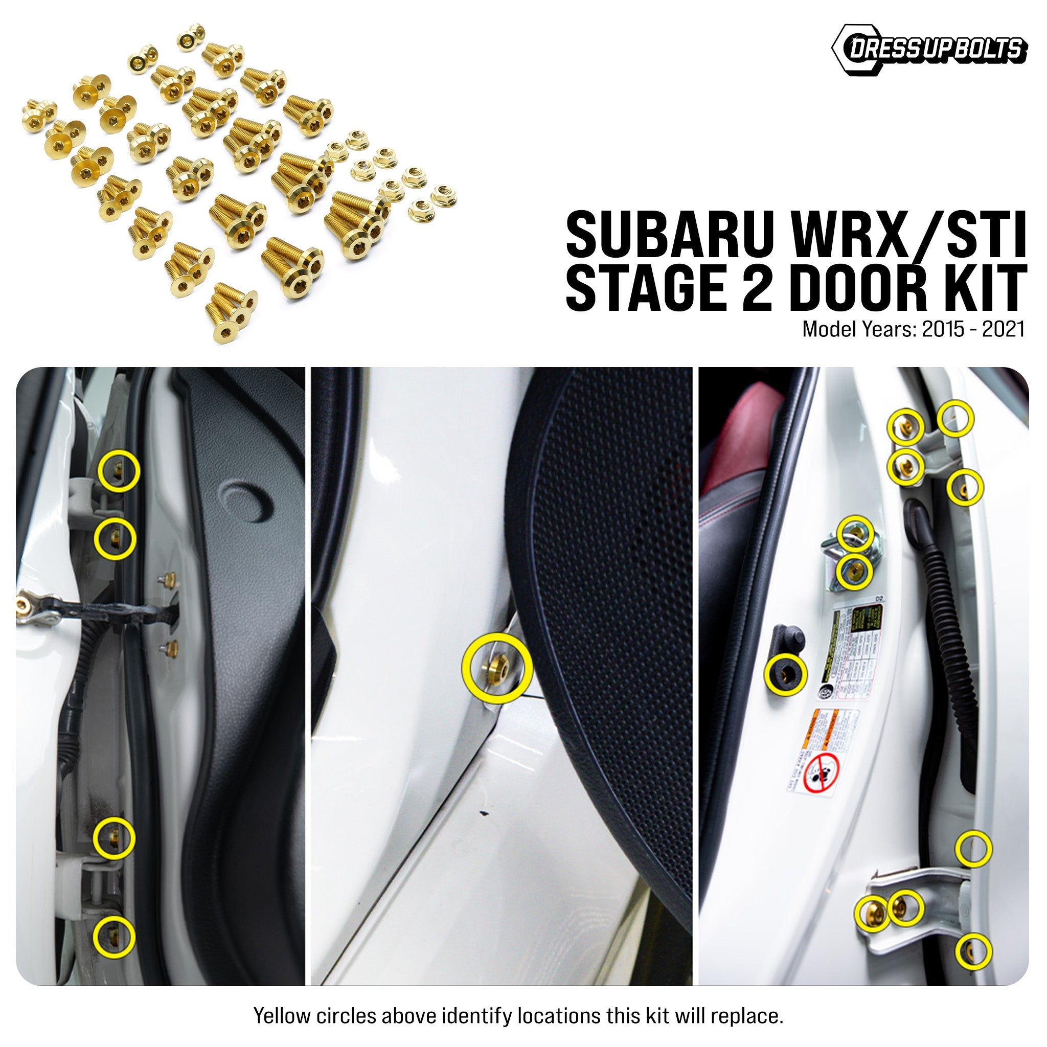 Stage 2 Titanium Hardware Door Kit - Subaru WRX/STI (2015-2021) - JSI Racing 