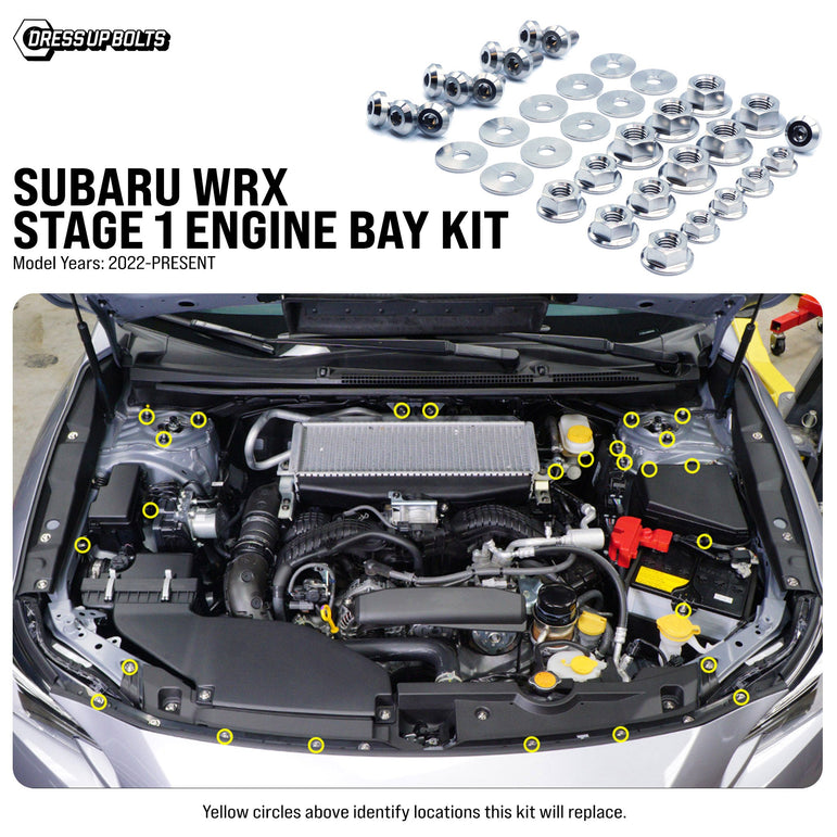 Stage 1 Titanium Hardware Engine Bay Kit - Subaru WRX (2022+) - JSI Racing 