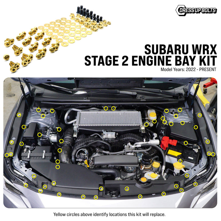 Stage 2 Titanium Hardware Engine Bay Kit - Subaru WRX (2022+) - JSI Racing 