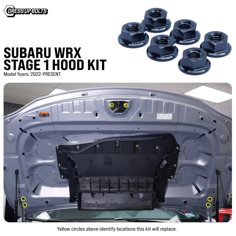 Stage 1 Titanium Hardware Hood Kit - Subaru WRX (2022+) - JSI Racing 