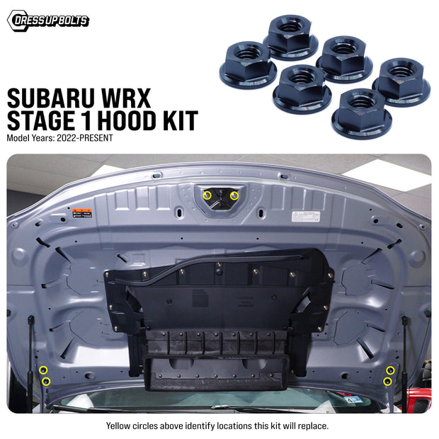 Stage 1 Titanium Hardware Hood Kit - Subaru WRX (2022+) - JSI Racing 