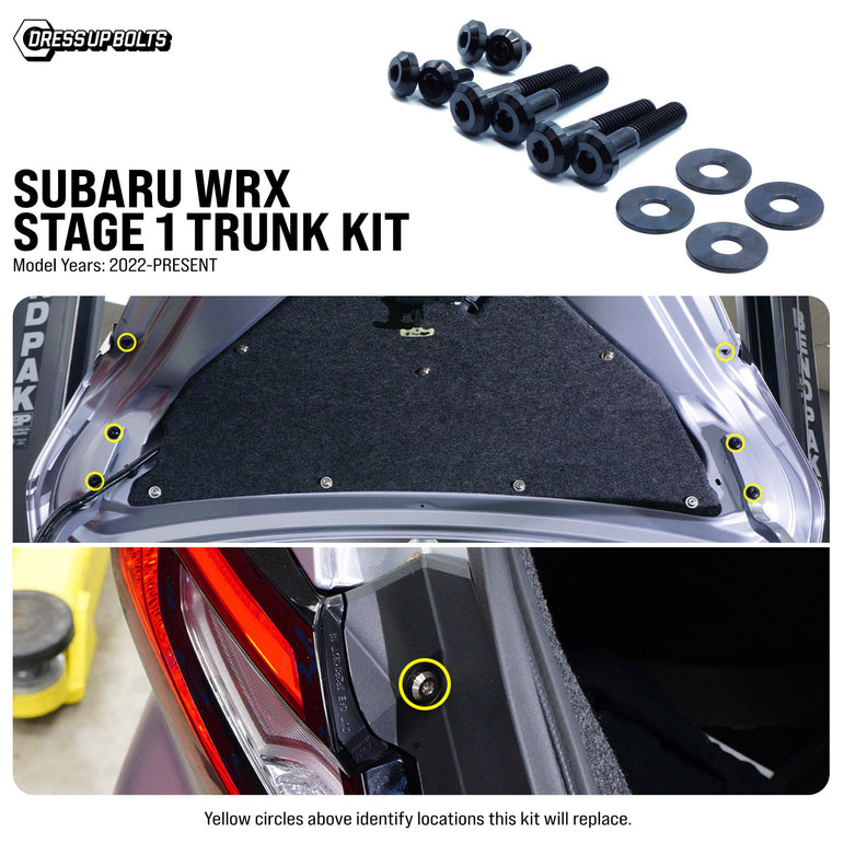 Stage 1 Titanium Hardware Trunk Kit - Subaru WRX (2022+) - JSI Racing 