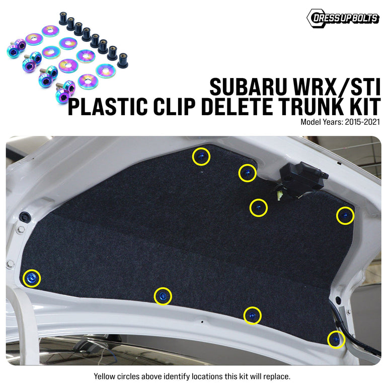 Titanium Hardware Plastic Clip Delete Trunk Kit - Subaru WRX/STI (2015-2021) - JSI Racing 