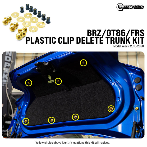 Titanium Hardware Plastic Clip Delete Trunk Kit - BRZ/GT86/FR-S (2013-2020) - JSI Racing 