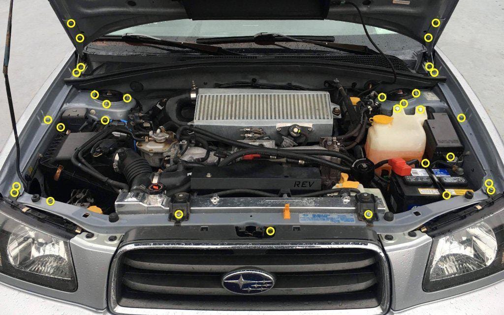 Titanium Hardware Engine Bay Kit - Subaru Forester (2003-2005) - JSI Racing 
