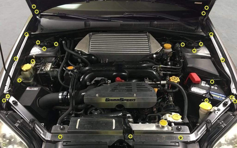 Titanium Hardware Engine Bay Kit - Subaru Legacy/GT (2005-2009) - JSI Racing 