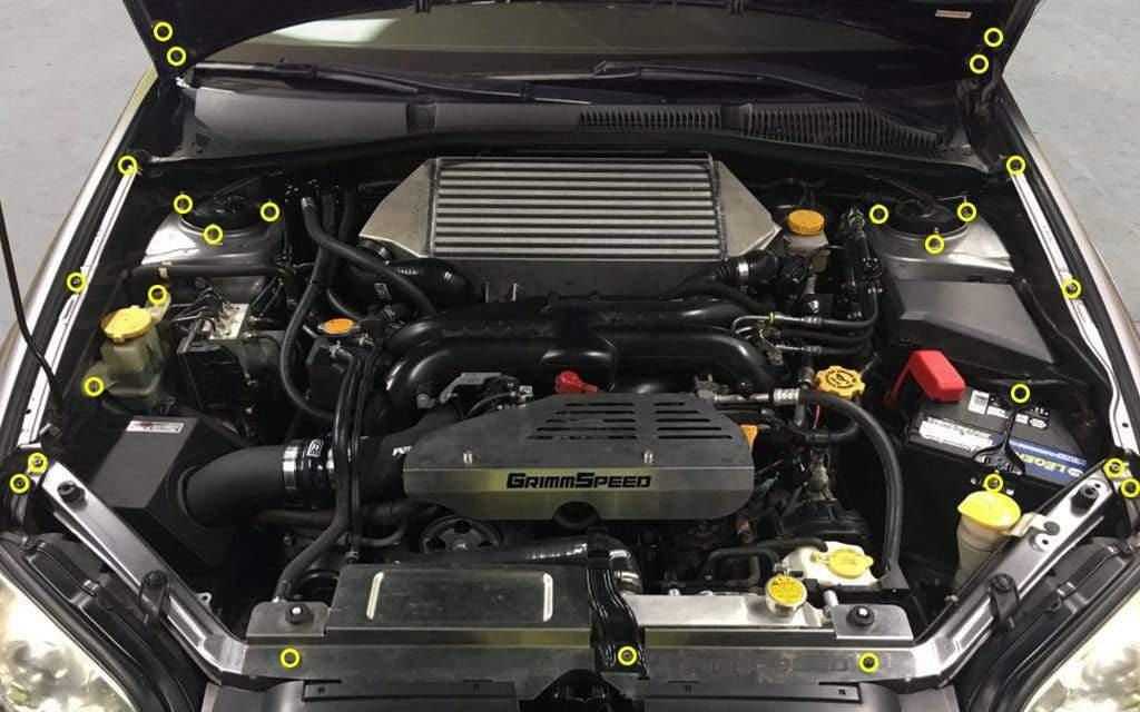 Titanium Hardware Engine Bay Kit - Subaru Legacy/GT (2005-2009) - JSI Racing 
