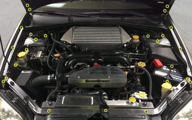Titanium Hardware Engine Bay Kit - Subaru Legacy/GT (2005-2009) - JSI Racing 