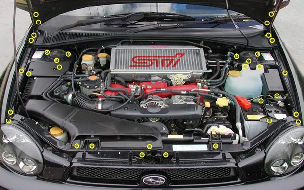 Titanium Hardware Engine Bay Kit - Subaru WRX/STI (2002-2003) - JSI Racing 