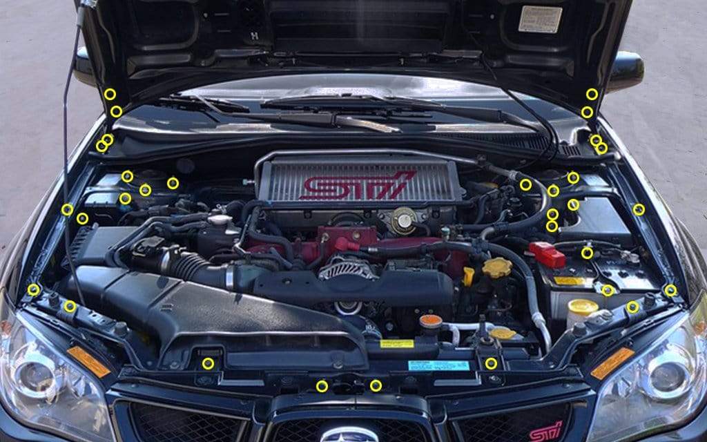 Titanium Hardware Engine Bay Kit - Subaru WRX/STI (2006-2007) - JSI Racing 