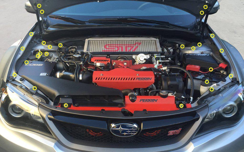 Titanium Hardware Engine Bay Kit - Subaru WRX/STI (2008-2014) - JSI Racing 