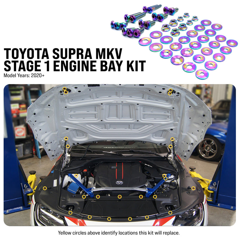 Stage 1 Titanium Hardware Engine Bay Kit - Toyota Supra MKV - JSI Racing 