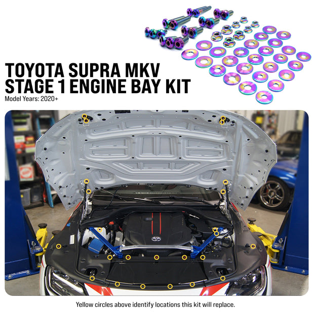 Stage 1 Titanium Hardware Engine Bay Kit - Toyota Supra MKV - JSI Racing 