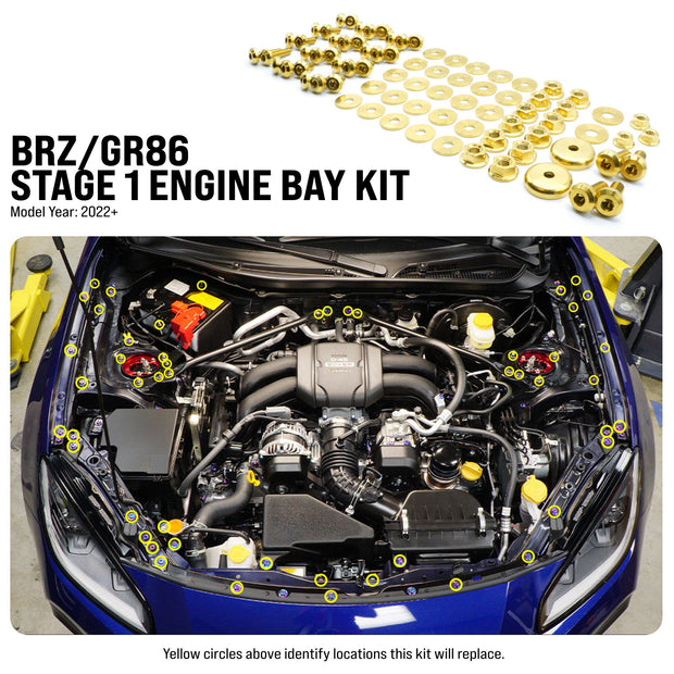 Stage 1 Titanium Hardware Engine Bay Kit - Toyota GR86/Subaru BRZ (2022+) - JSI Racing 
