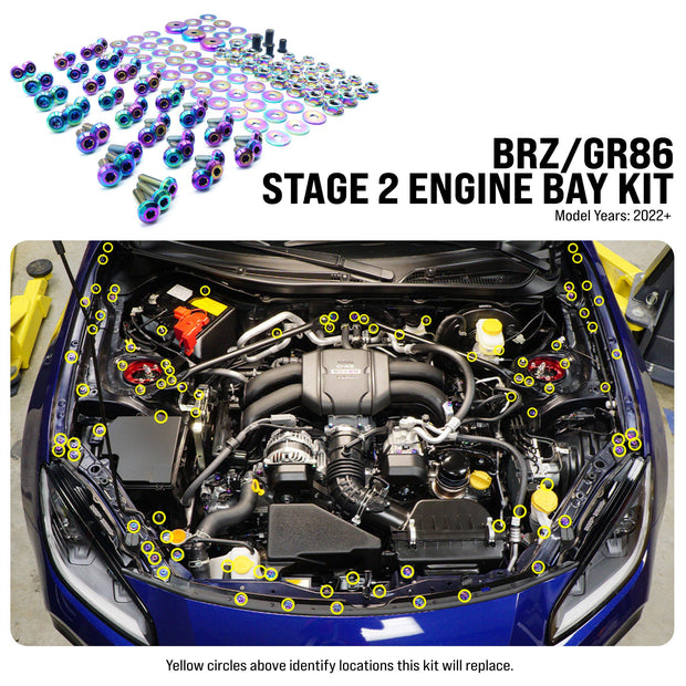 Stage 2 Titanium Hardware Engine Bay Kit - Toyota GR86/Subaru BRZ (2022+) - JSI Racing 