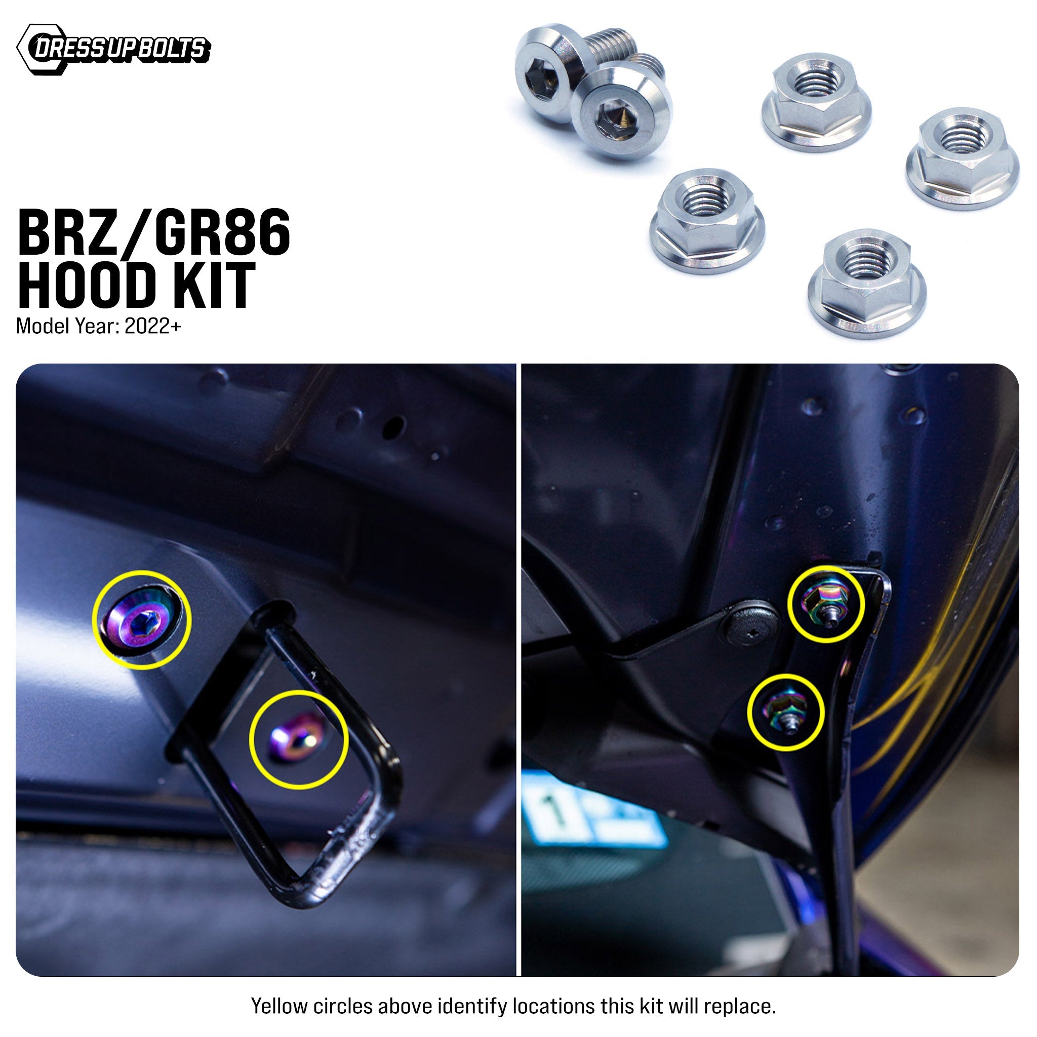 Titanium Hardware Hood Kit - Toyota GR86/Subaru BRZ (2022+) - JSI Racing 