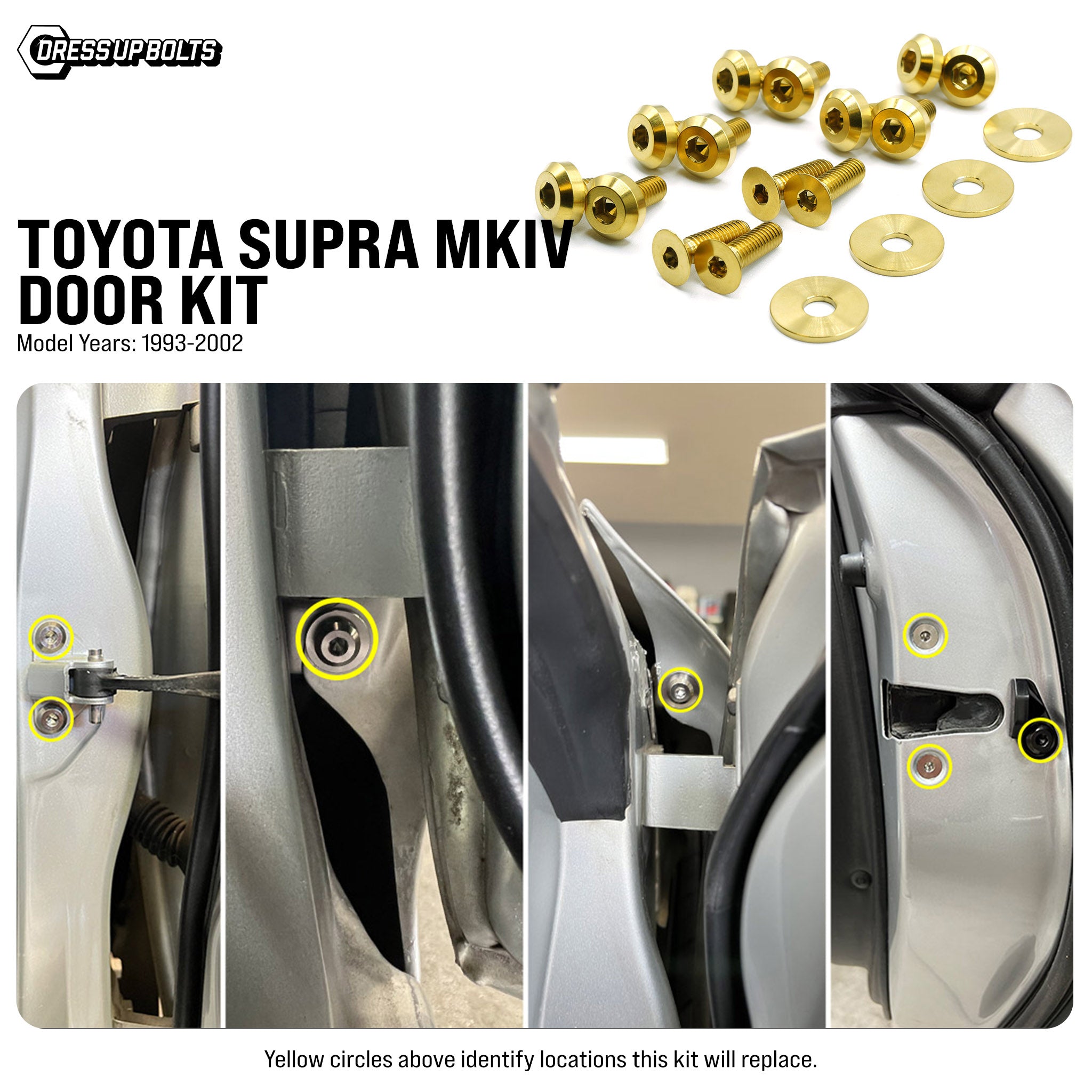 Titanium Hardware Door Kit - Toyota Supra MKIV (1993-2002) - JSI Racing 