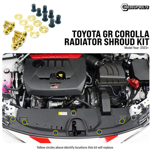 Titanium Hardware Radiator Shroud Kit - Toyota GR Corolla (2023+) - JSI Racing 