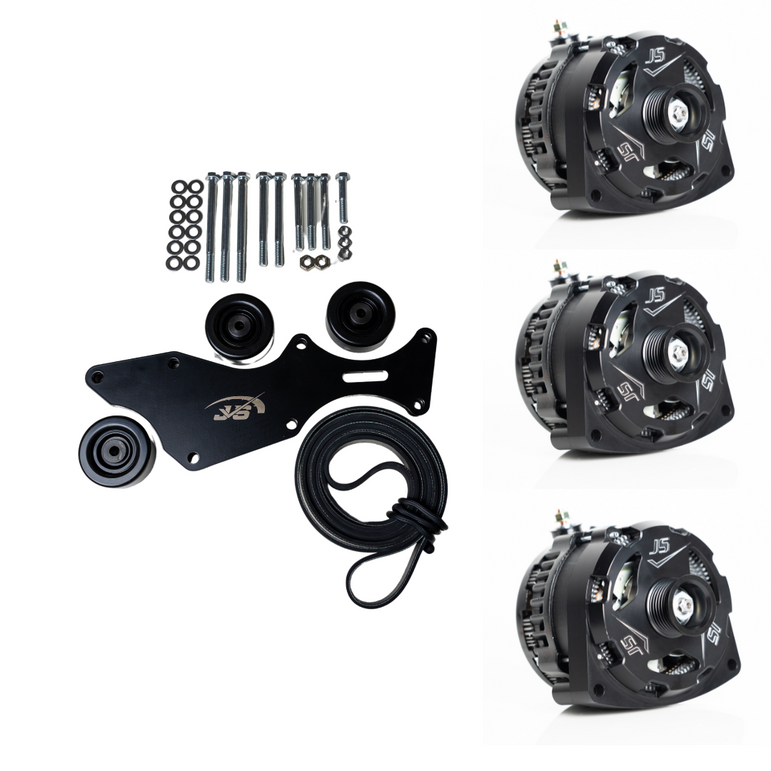 Triple Alternator Bracket Kit – 2000-2013 GM/Chevy Trucks 5.3L, 4.8L, 6.0L, 6.2L V8 (Includes 3 Alternators) - JSI Racing