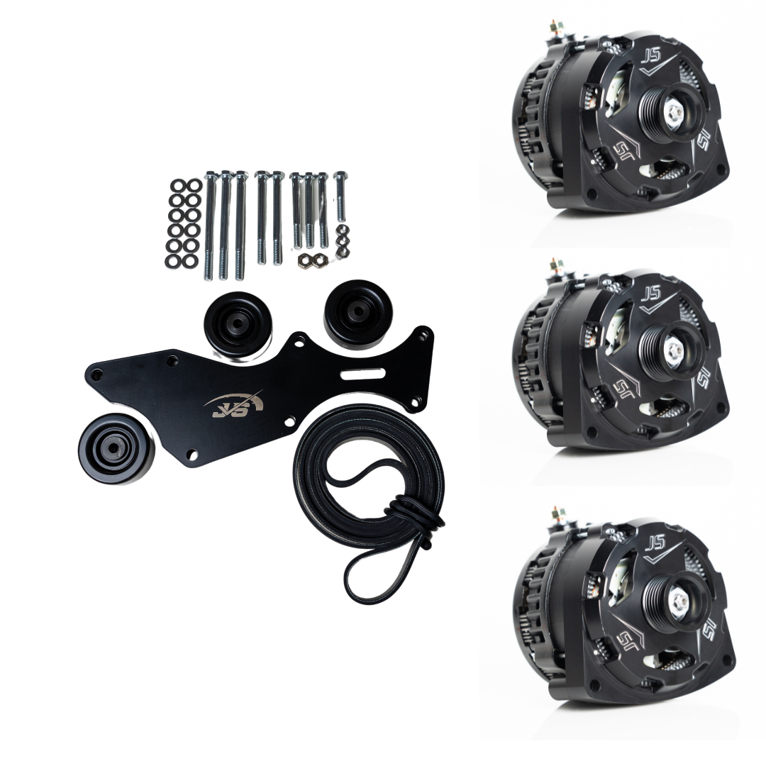 Triple Alternator Bracket Kit – 2000-2013 GM/Chevy Trucks 5.3L, 4.8L, 6.0L, 6.2L V8 (Includes 3 Alternators) - JSI Racing