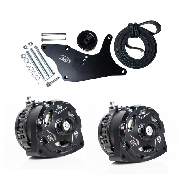 Dual Alternator Bracket Kit – 1999-2013 Chevy 4.8L, 5.3L, 6.0L, 6.2L V8 Vortec Engines (Includes 2 Alternators) - JSI Racing