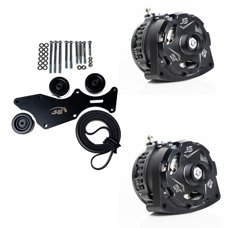 Triple Alternator Bracket Kit – 2000-2013 GM/Chevy Trucks 5.3L, 4.8L, 6.0L, 6.2L V8 (Includes 2 Alternators) - JSI Racing