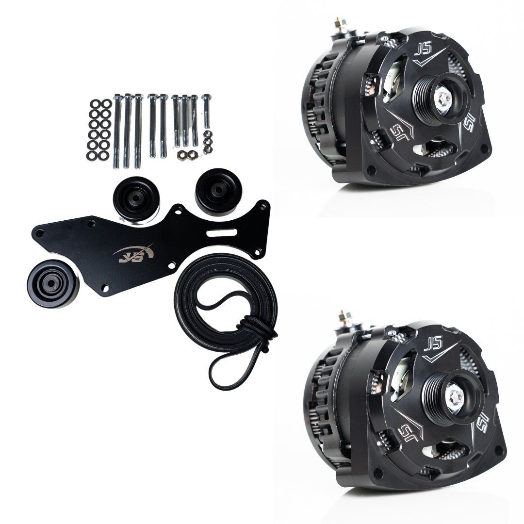 Triple Alternator Bracket Kit – 2000-2013 GM/Chevy Trucks 5.3L, 4.8L, 6.0L, 6.2L V8 (Includes 2 Alternators) - JSI Racing