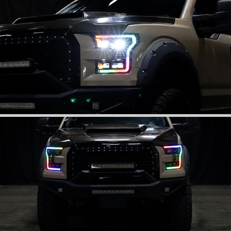 NTXGLOW RGB LED headlights (2015 - 2017 Ford F150) - JSI Racing 
