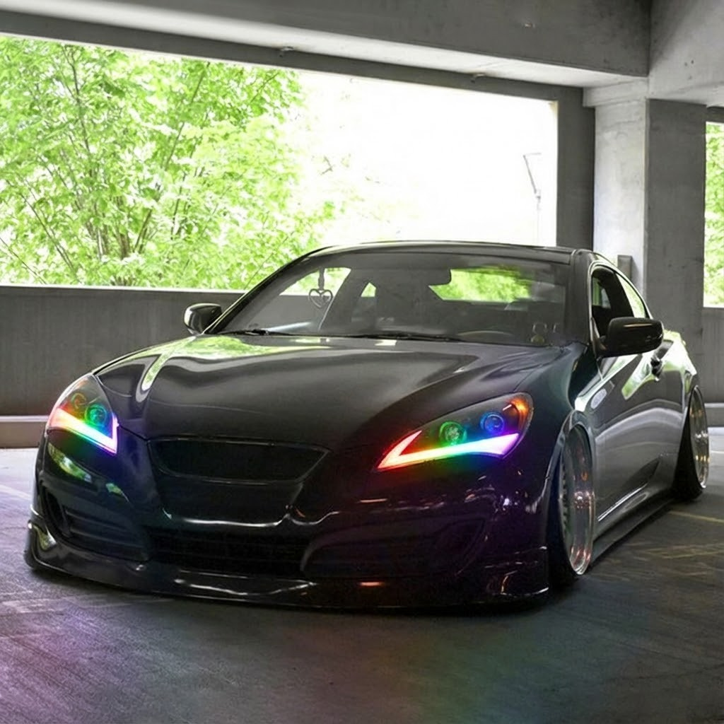 NTXGLOW RGB headlights (2009 - 2010 hyundai genesis coupe bk1) - JSI Racing 