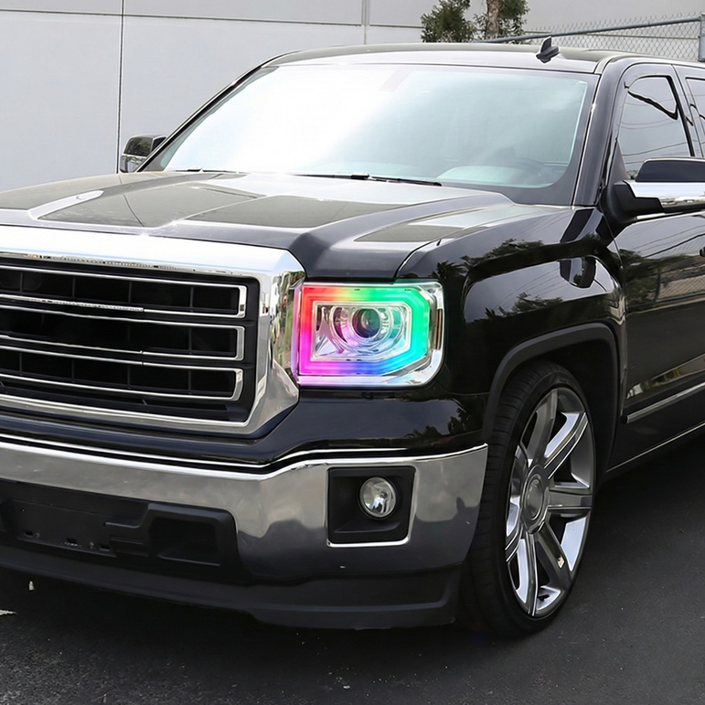 NTXGlow RGB headlights (14 - 19 GMC Sierra 1500 / 2500 / 3500) - JSI Racing 