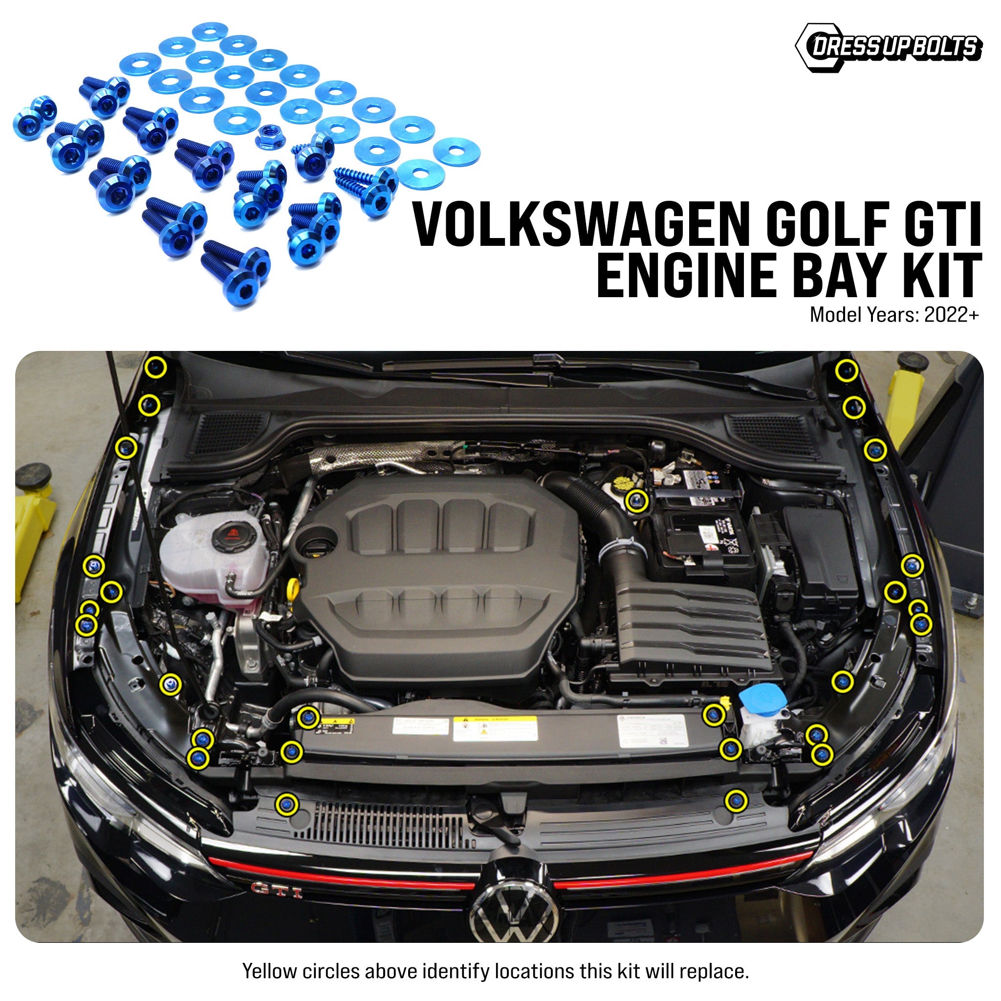 Titanium Hardware Engine Bay Kit - Volkswagen Golf GTI (2022+) - JSI Racing 