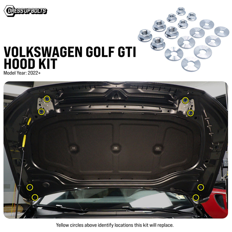 Titanium Hardware Hood Kit - Volkswagen Golf GTI (2022+) - JSI Racing 
