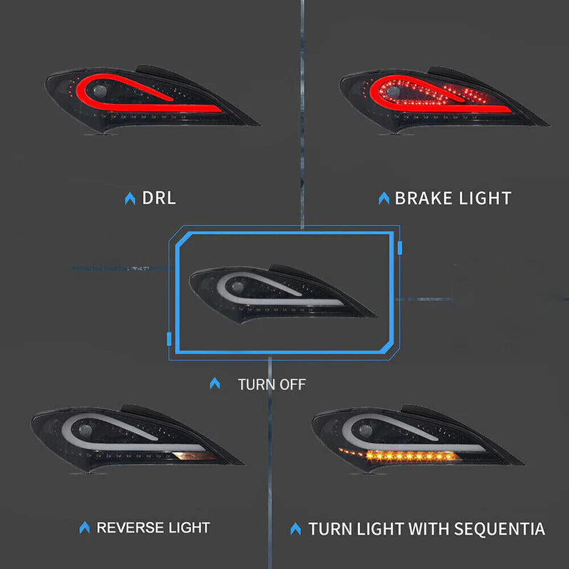 NTXGLOW RGB tail lights (09 - 16 Hyundai genesis coupe bk1) - JSI Racing 