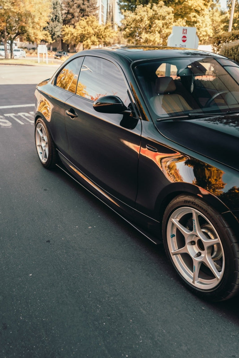 BMW 128i / 135i (2007-2013) Carbon Fiber Side Skirt Extensions - JSI Racing 