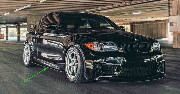 BMW 128i / 135i (2007-2013) Carbon Fiber Side Skirt Extensions - JSI Racing 