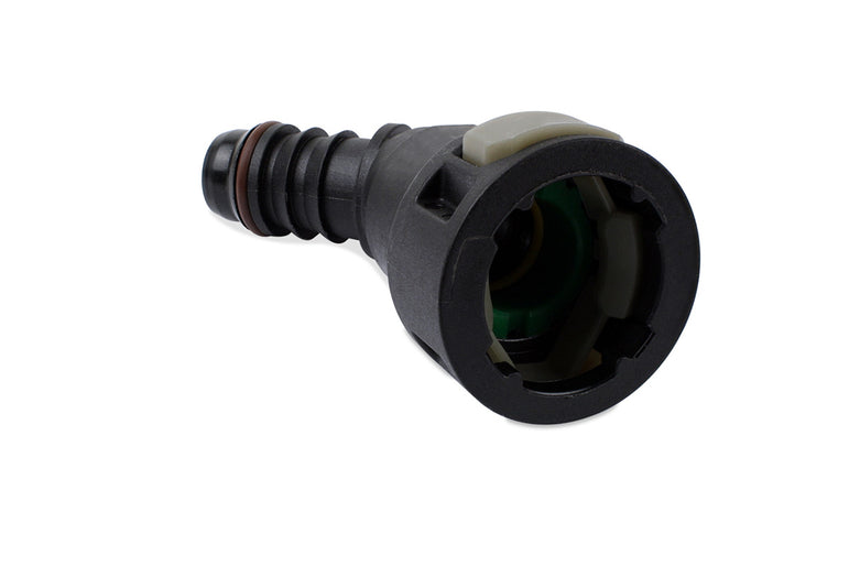 RaceFlux Hose Barb to Female Quick Connect, 45-Degree, Double Button