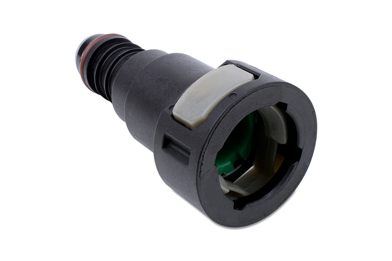 RaceFlux Hose Barb to Female Quick Connect, Straight, Double Button