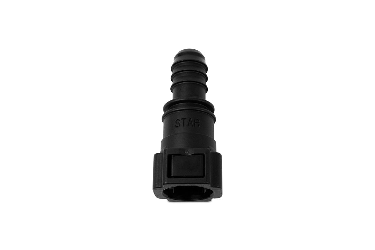 RaceFlux Hose Barb to Female Quick Connect, Straight, Double Button
