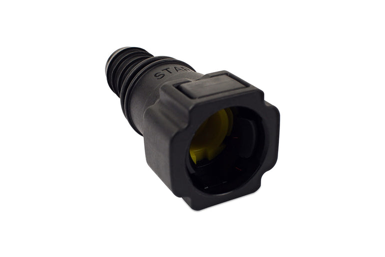 RaceFlux Hose Barb to Female Quick Connect, Straight, Double Button