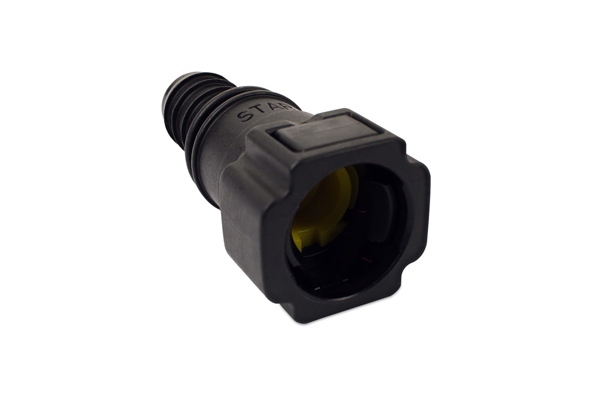 RaceFlux Hose Barb to Female Quick Connect, Straight, Double Button
