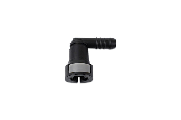 Hose Barb to Female Quick Connect, 90-Degree, Single Button