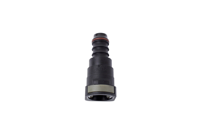 5/8" Hose Barb to 5/8" (15.82mm) Female Quick Connect, Straight, Single Button
