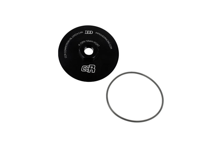 Improved Racing CCR Oil Catch Can Replacement Bottom Cap with -6 ORB Drain Port