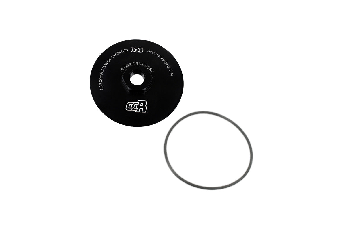 Improved Racing CCR Oil Catch Can Replacement Bottom Cap with -6 ORB Drain Port
