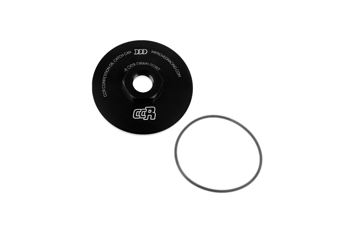 Improved Racing CCR Oil Catch Can Replacement Bottom Cap with -8 ORB Drain Port