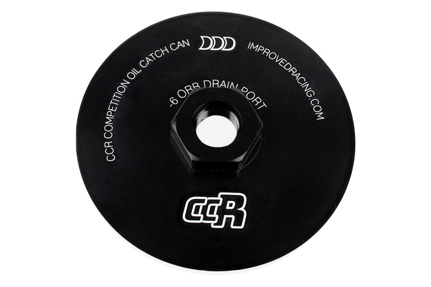 Improved Racing CCR Oil Catch Can Replacement Bottom Cap with -6 ORB Drain Port