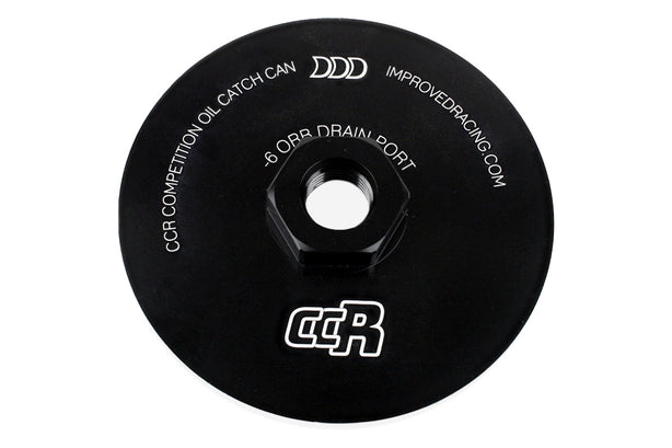 Improved Racing CCR Oil Catch Can Replacement Bottom Cap with -6 ORB Drain Port