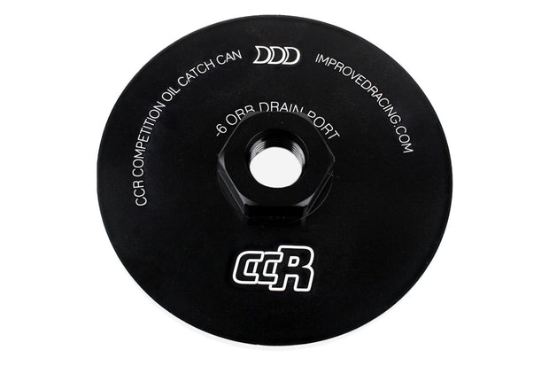 Improved Racing CCR Oil Catch Can Replacement Bottom Cap with -6 ORB Drain Port