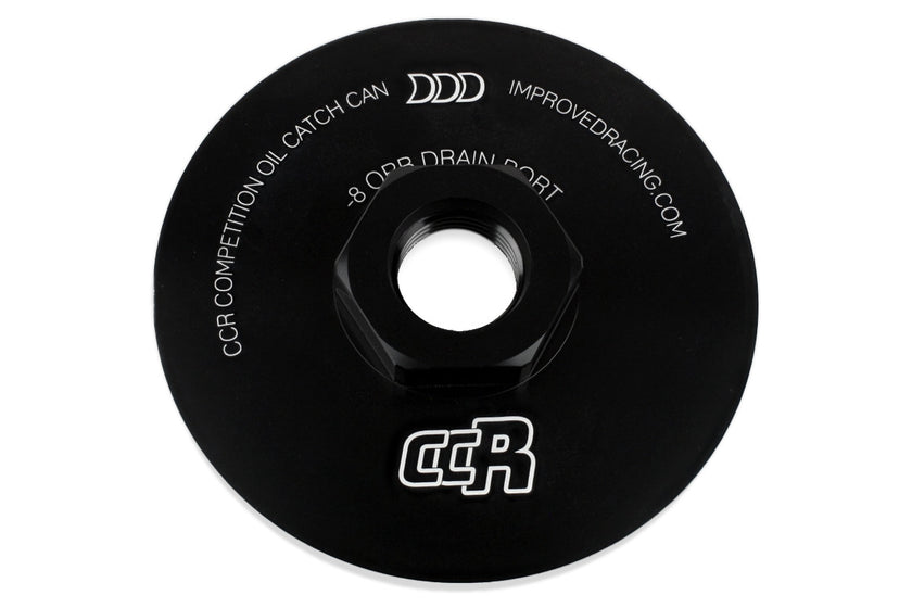Improved Racing CCR Oil Catch Can Replacement Bottom Cap with -8 ORB Drain Port